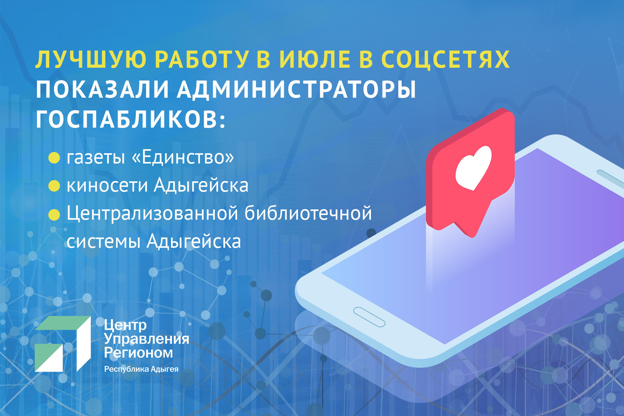 В июльском рейтинге ЦУР Адыгеи госпаблики Адыгейска стали лучшими в регионе